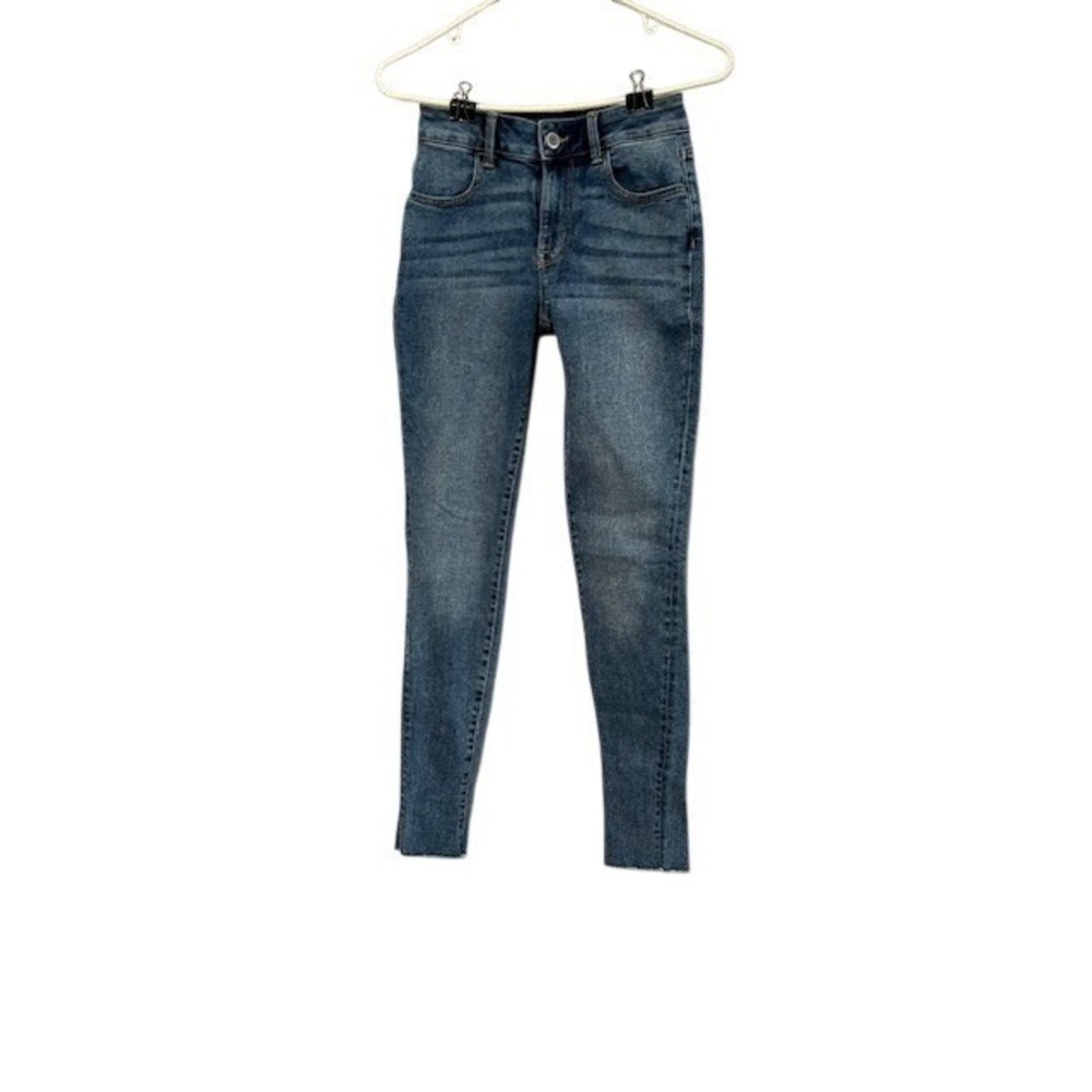 Maurices Women XS Reg Dark Wash Skinny Jeans Stretch Denim Five Pocket Whiskered